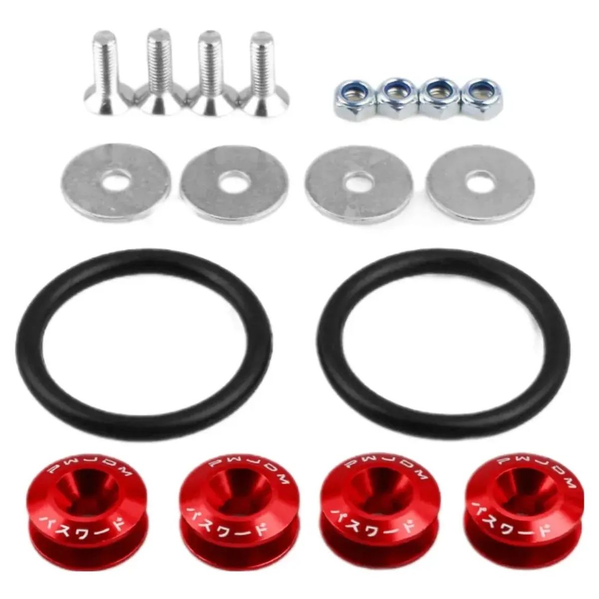 GENERICO - Kit De Sujetador De Liberacion Rapida Para Parachoque 18pzs Rojo