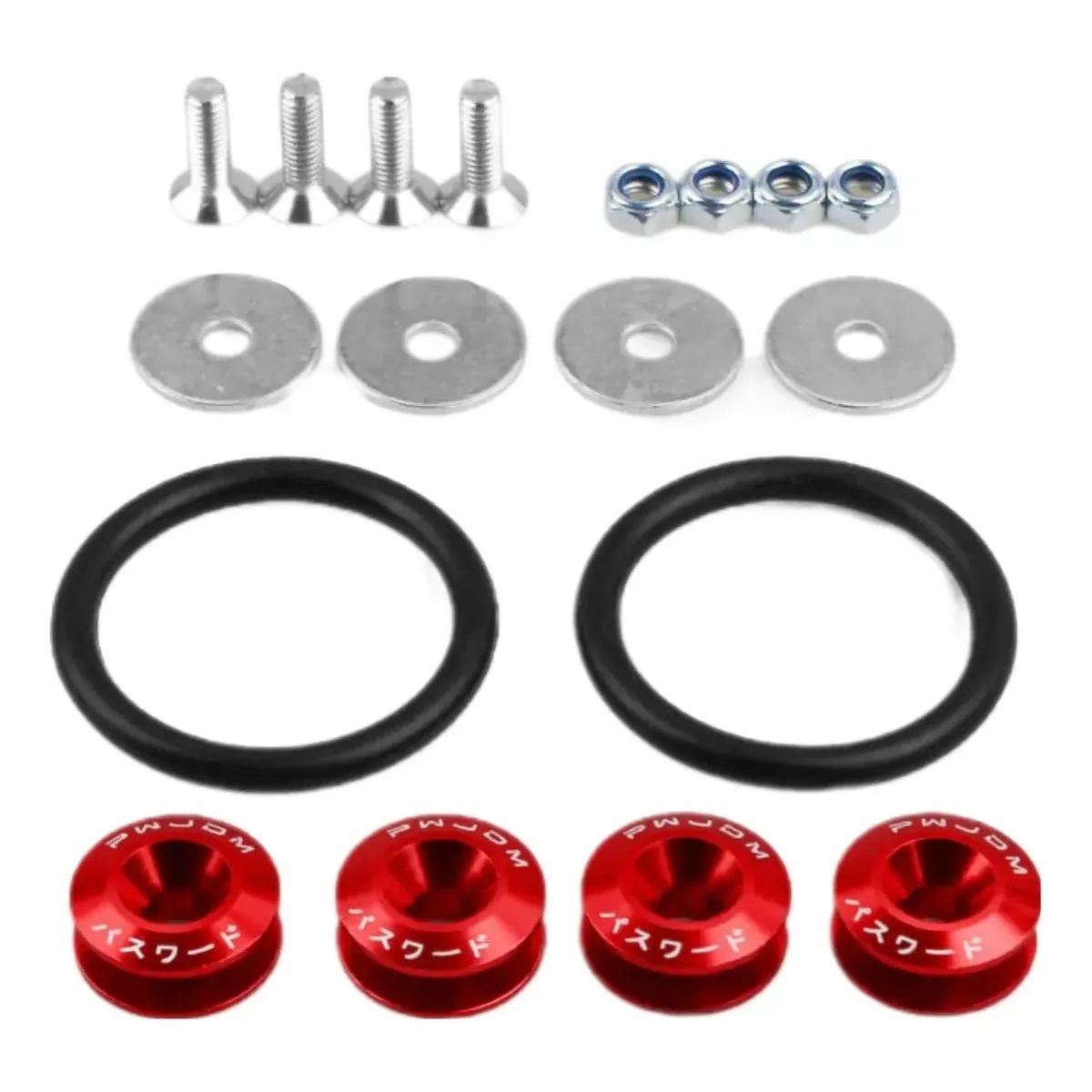 GENERICO - Kit De Sujetador De Liberacion Rapida Para Parachoque 18pzs Rojo