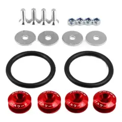 GENERICO - Kit De Sujetador De Liberacion Rapida Para Parachoque 18pzs Rojo