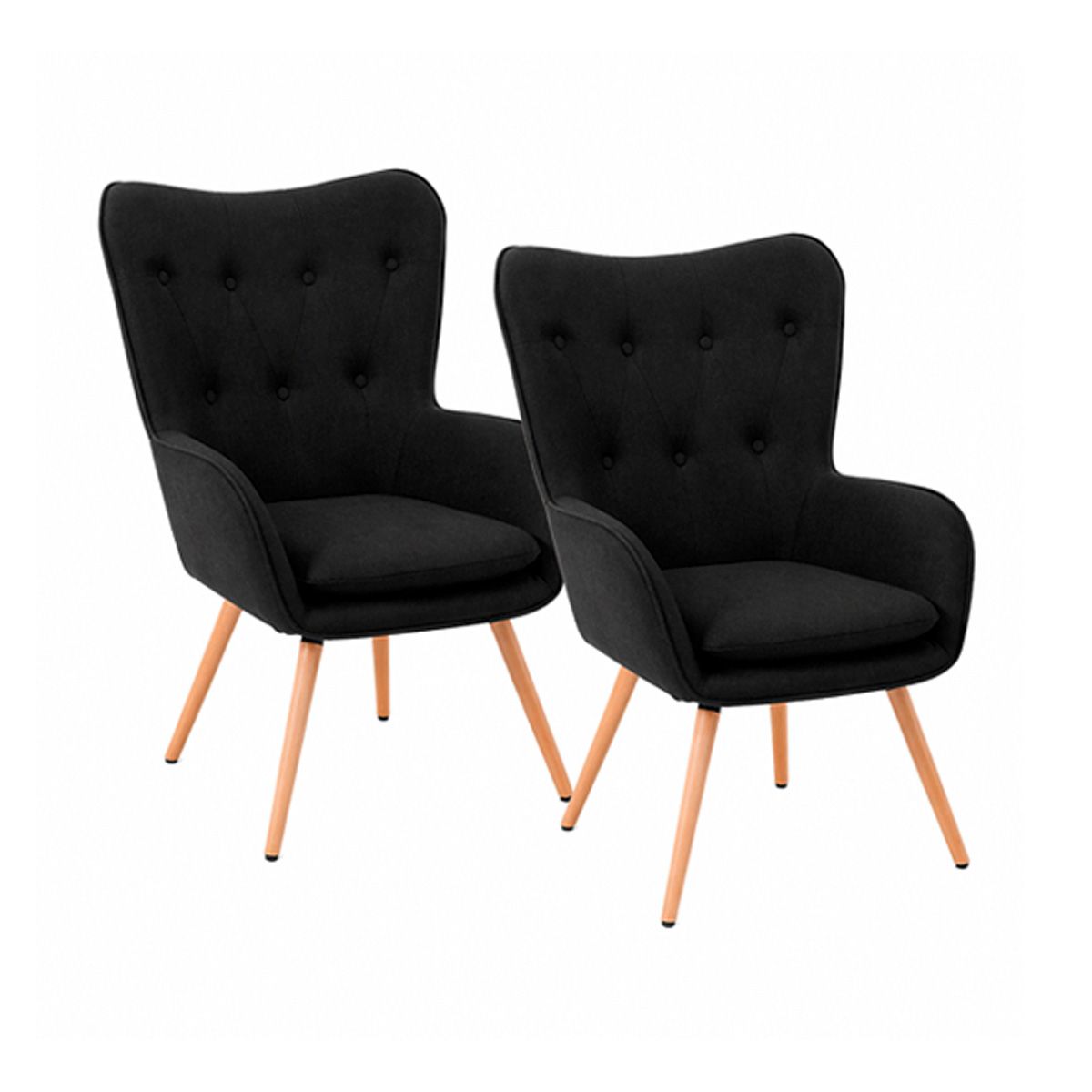 SDFIT - Set 2x Sillas Sitial Poltrona Marshall - Negro - B5077-2