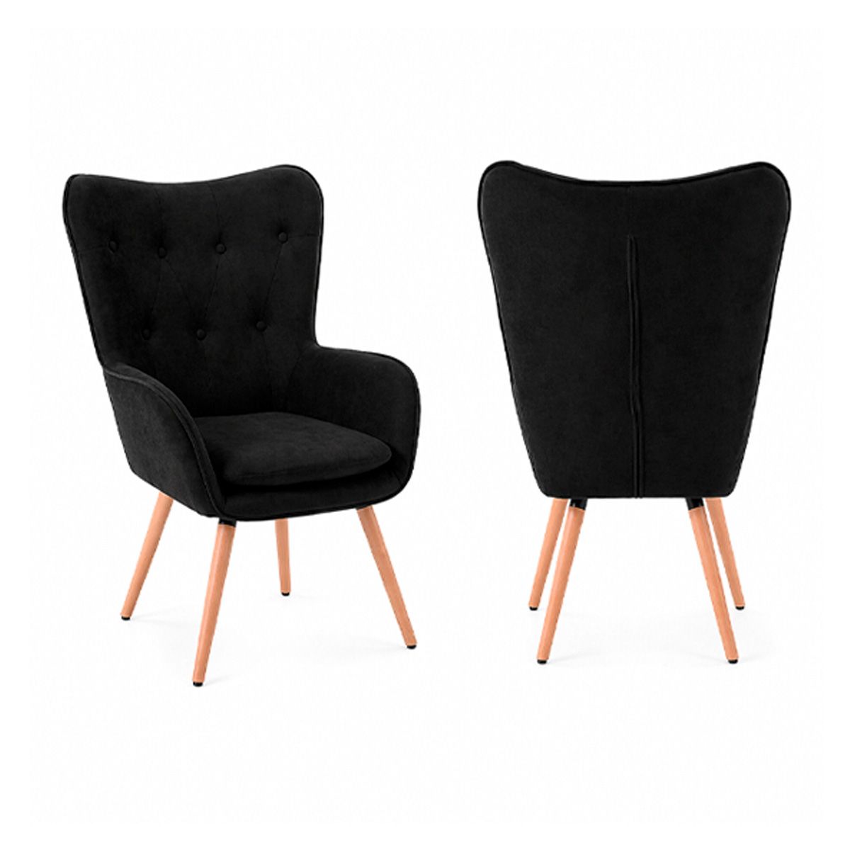 SDFIT - Set 2x Sillas Sitial Poltrona Marshall - Negro - B5077-2