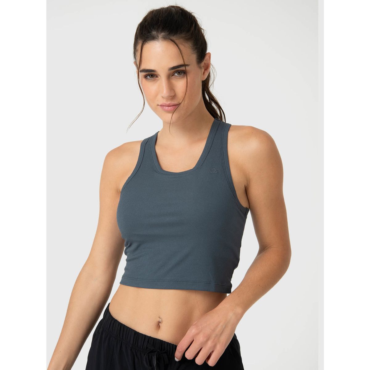 BSOUL - Polera Mujer Modal Rib Aloe Gris BSOUL