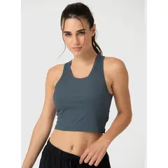 BSOUL - Polera Mujer Modal Rib Aloe Gris