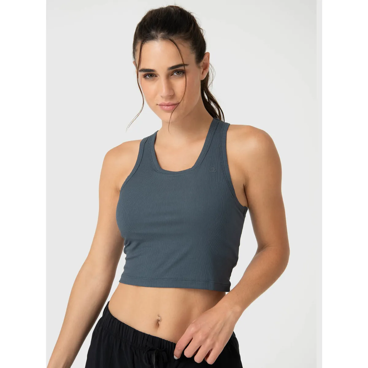 BSOUL - Polera Mujer Modal Rib Aloe Gris BSOUL
