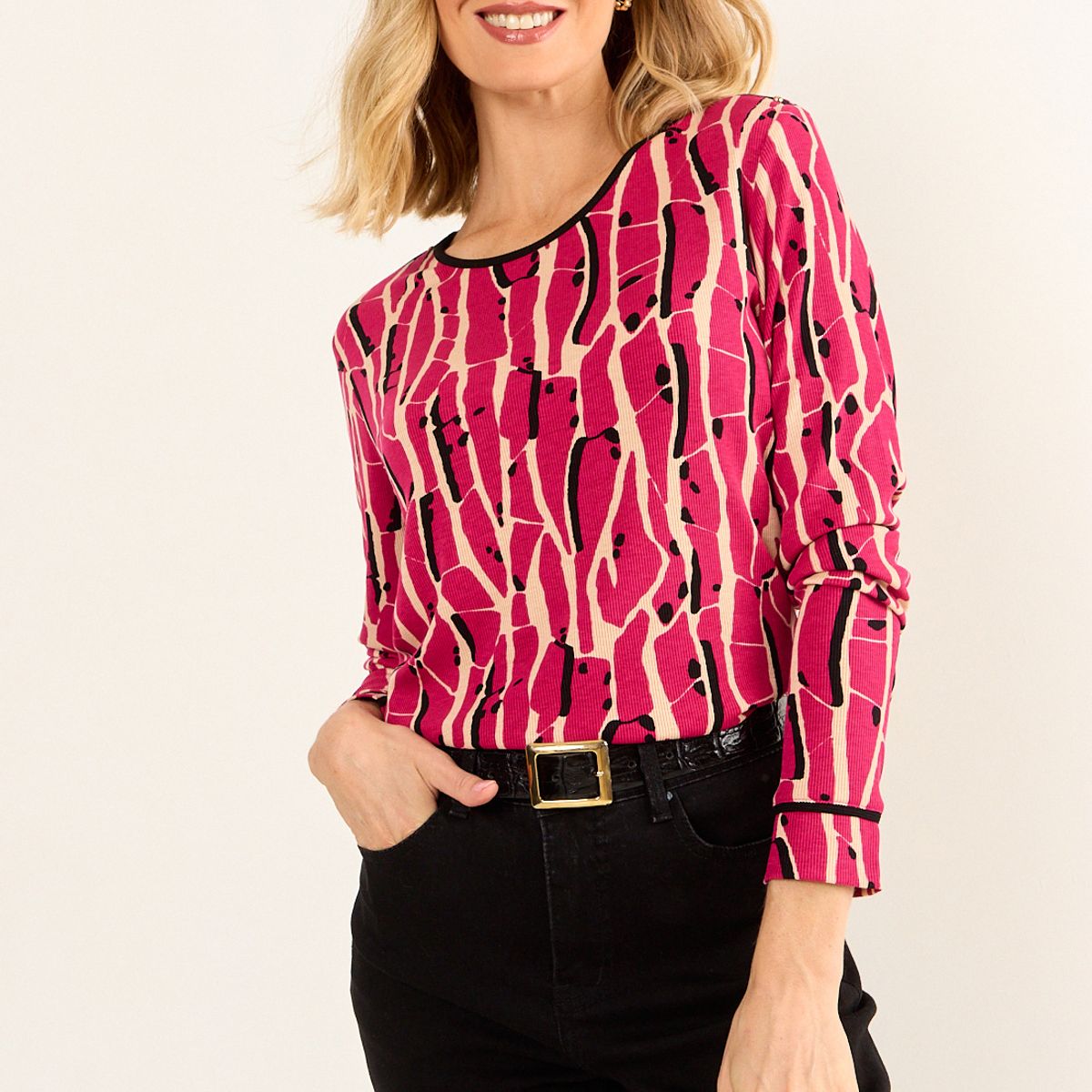 MA GRIFFE - Polera Fantasia Mujer Fucsia Magriffe