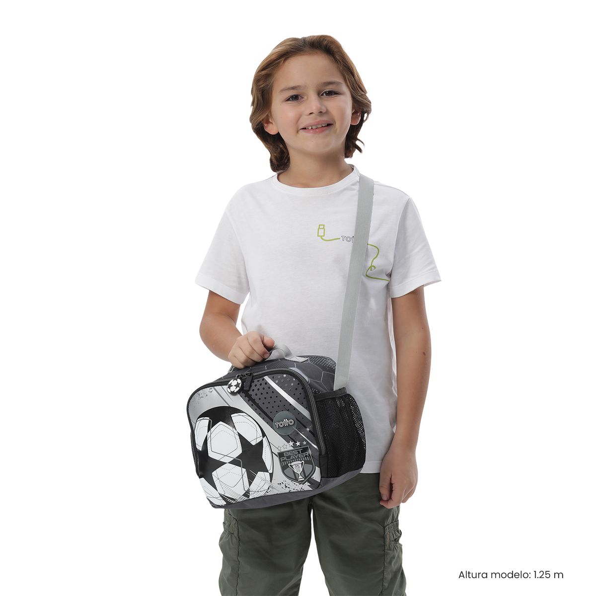 TOTTO - Lonchera Térmica para Niño Champion Grande Gris