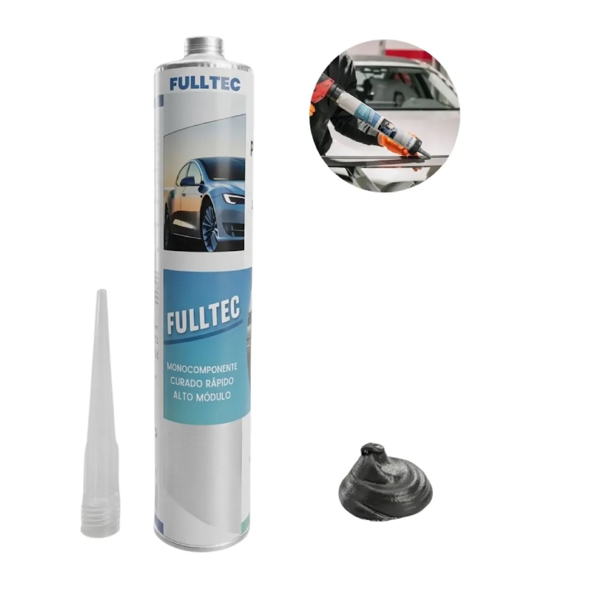 FULLTEC - Pegamento Parabrisas Fulltec Automotriz Curado Rapido 300ml
