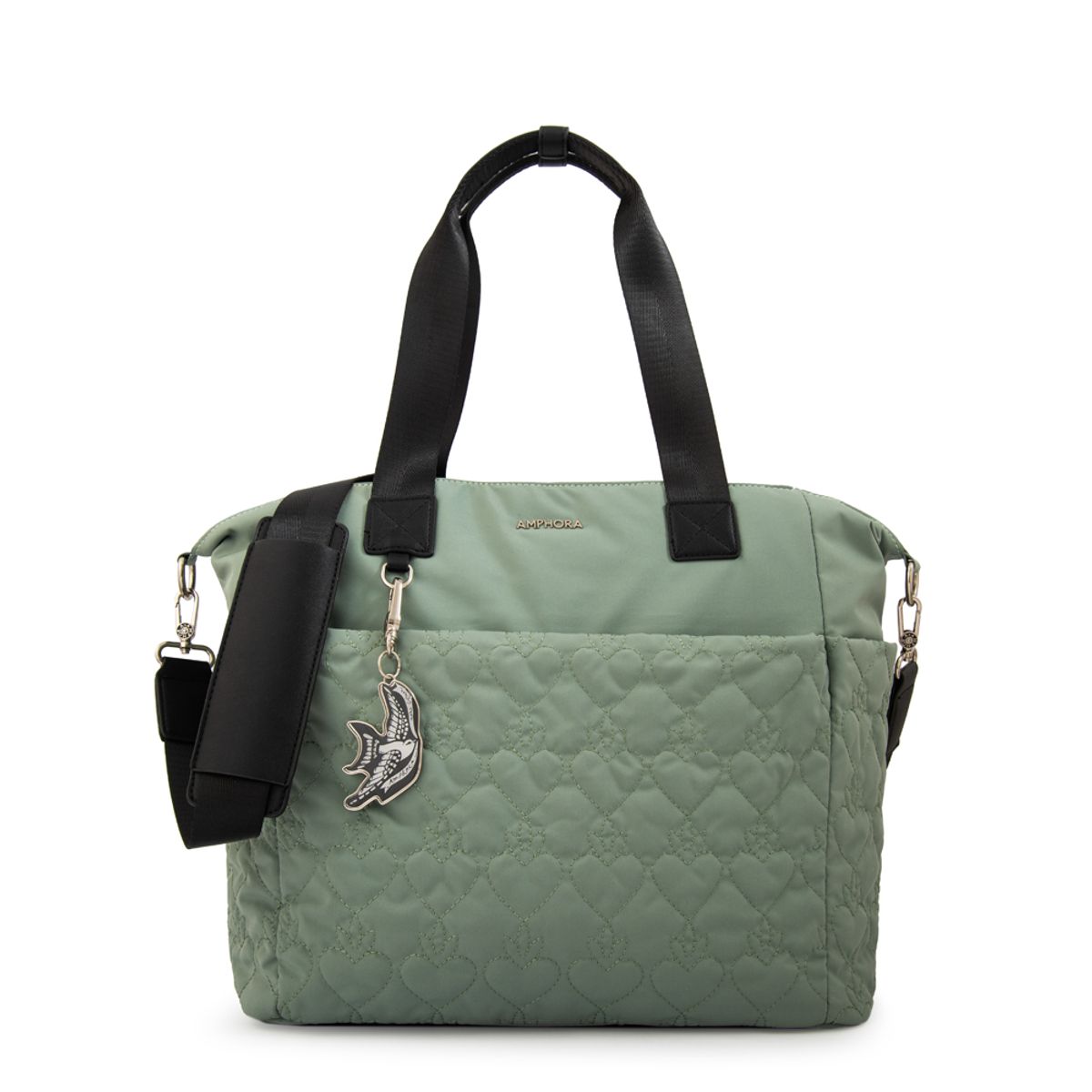 AMPHORA - Cartera tote porta notebook fabula verde claro