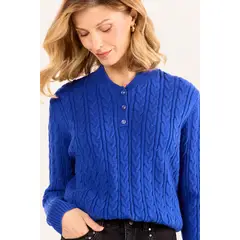 MA GRIFFE - Sweater Liso Mujer Azul Magriffe