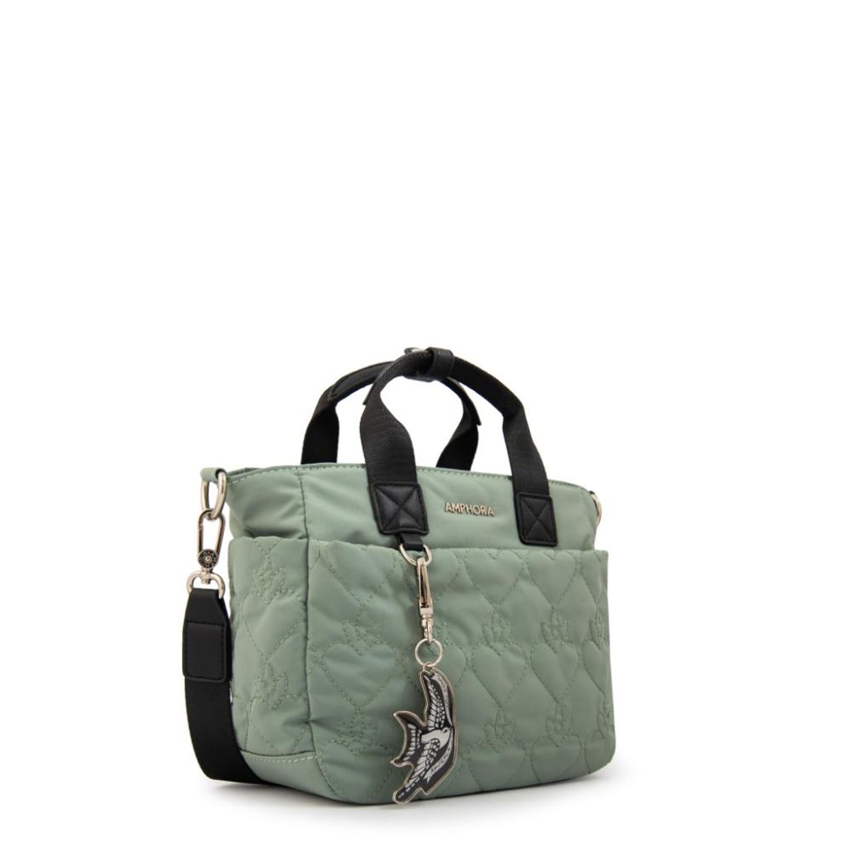 AMPHORA - Cartera bandolera con asas fabula verde claro