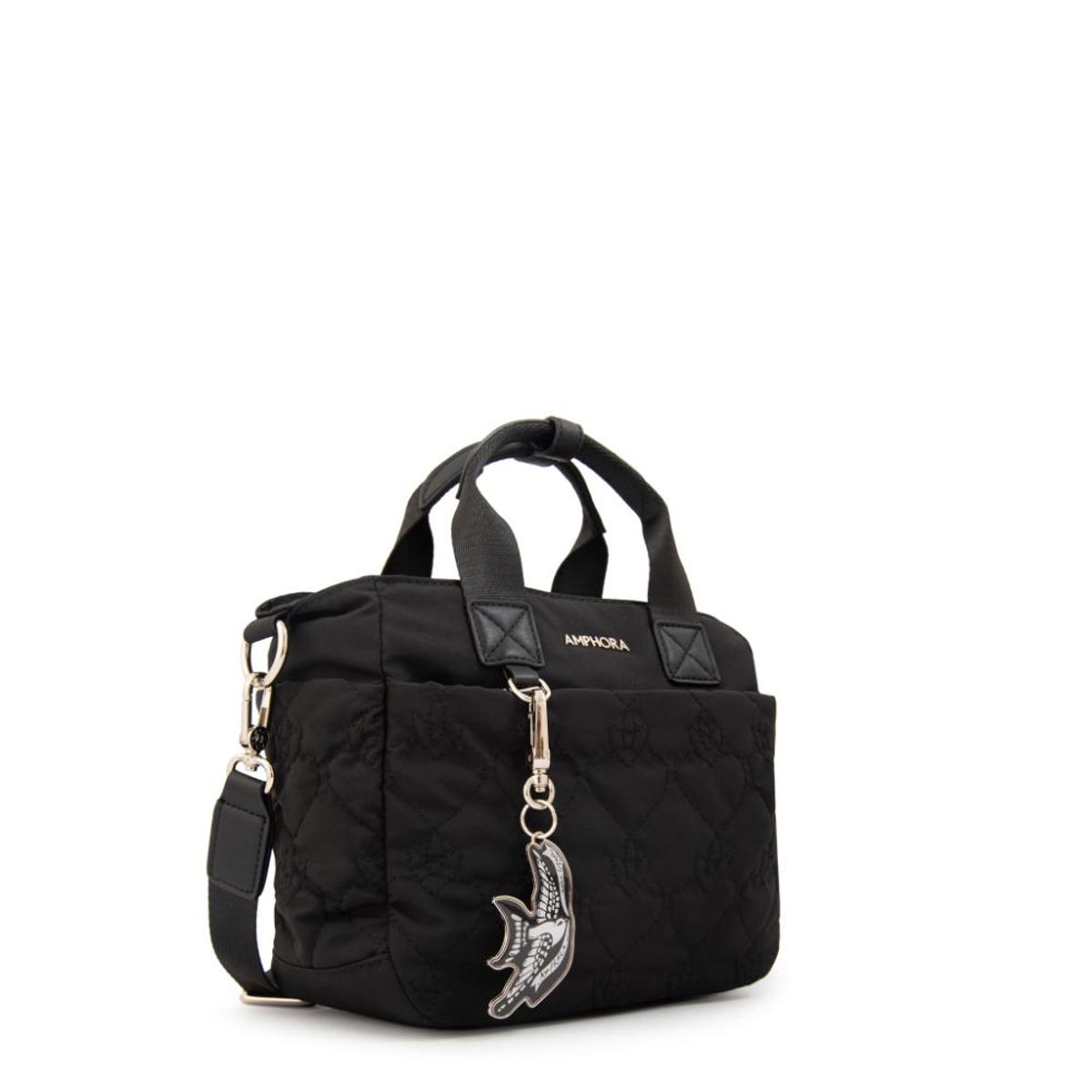 AMPHORA - Cartera bandolera con asas fabula negro