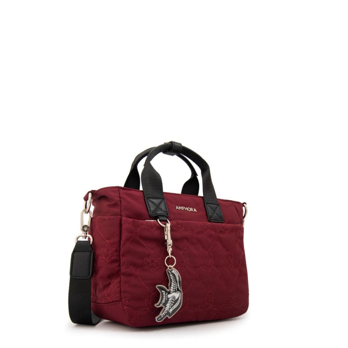 AMPHORA - Cartera bandolera con asas fabula rojo oscuro