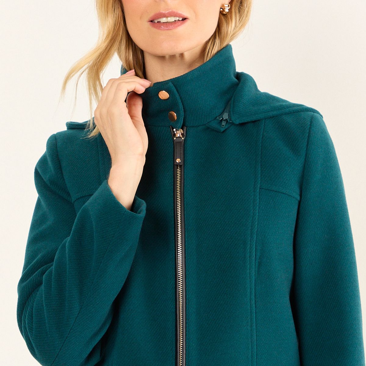 MA GRIFFE - Chaqueton Liso Mujer Verde Oliva Magriffe