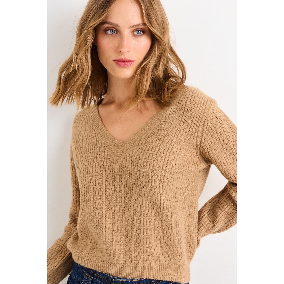 IO - Sweater Liso Mujer Beige Io