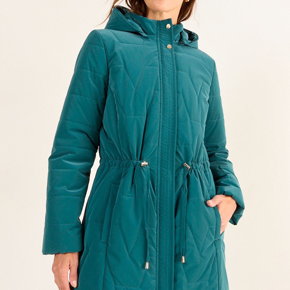 MA GRIFFE - Parka Lisa Mujer Verde Oliva Magriffe