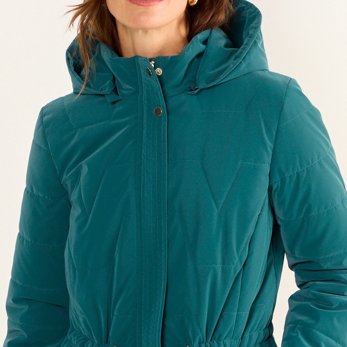 MA GRIFFE - Parka Lisa Mujer Verde Oliva Magriffe