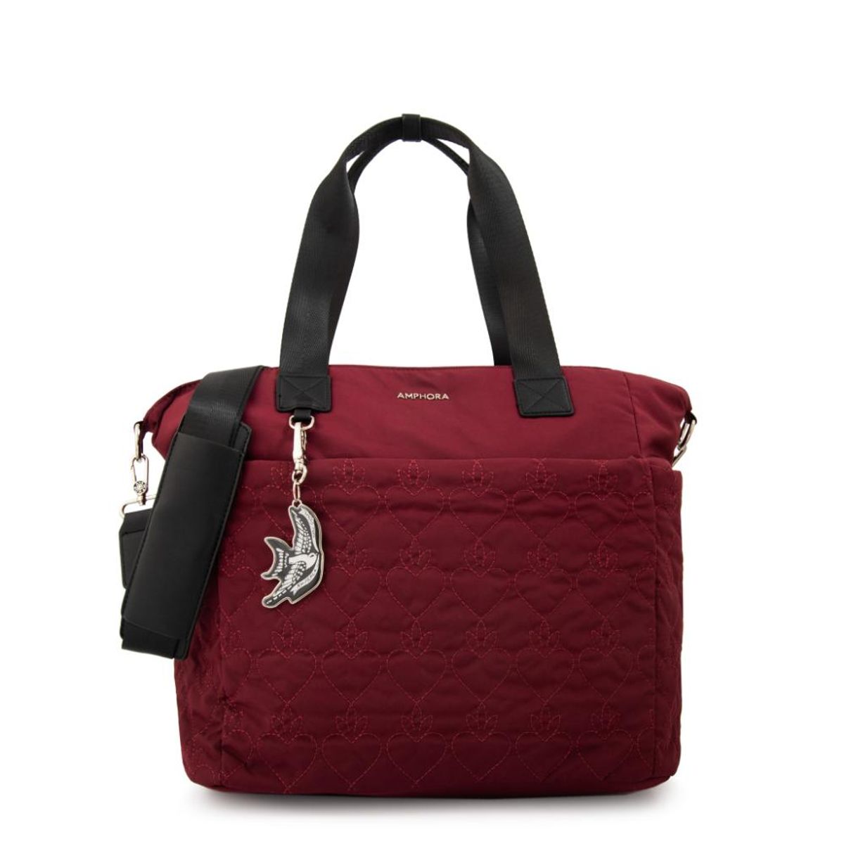 AMPHORA - Cartera tote porta notebook fabula rojo oscuro
