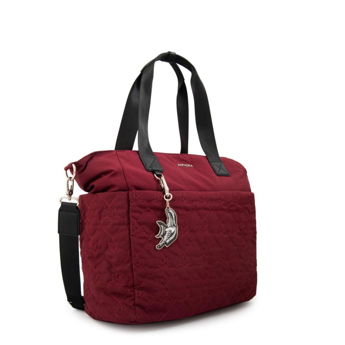 AMPHORA - Cartera tote porta notebook fabula rojo oscuro