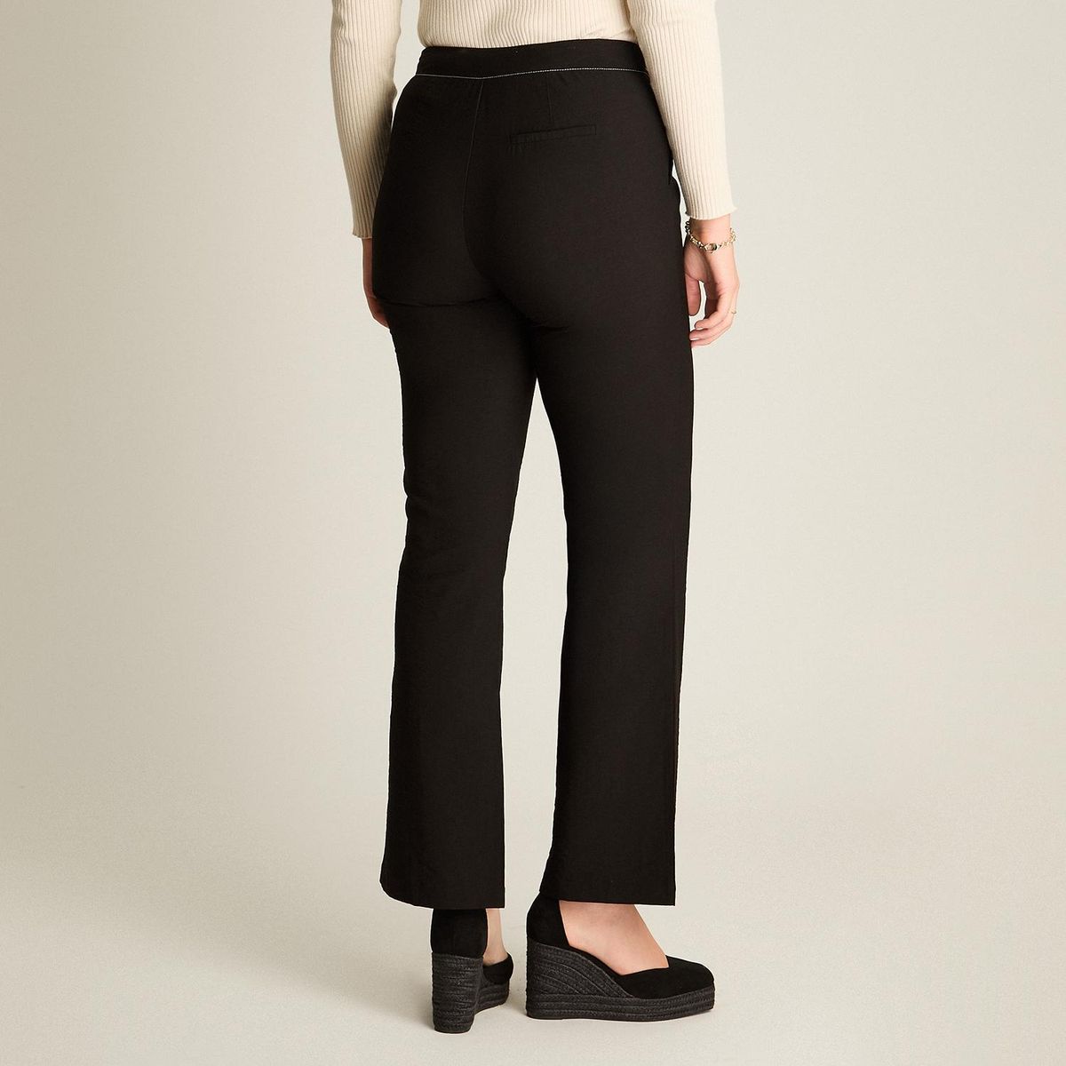 LORENZO DI PONTTI - Pantalón Palazzo Mujer Negro