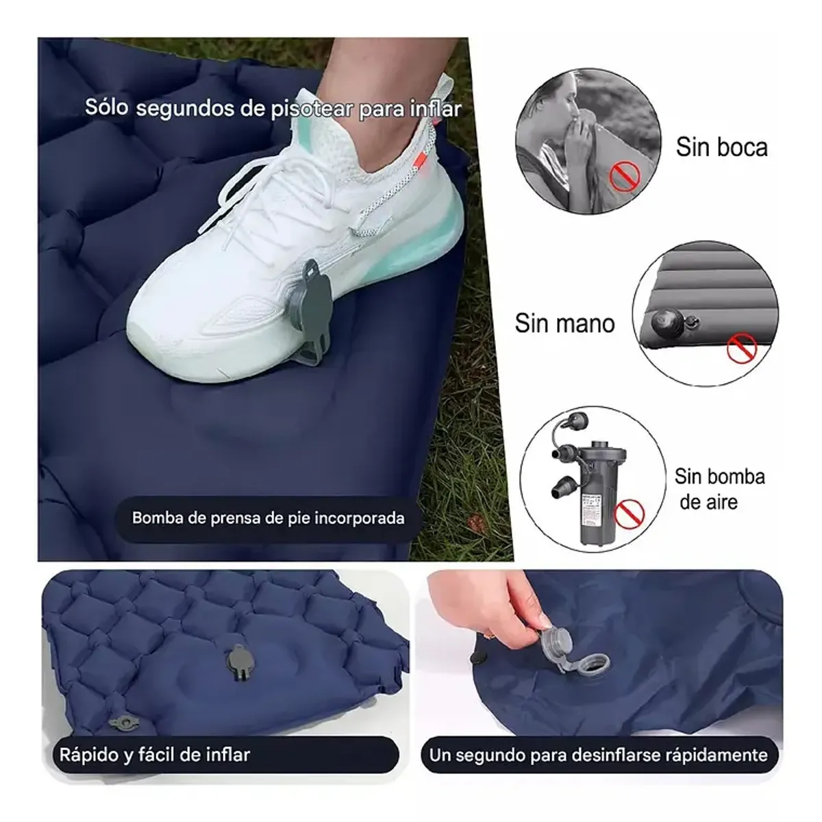 GENERICO - Colchón Inflable Plegable Portátil para Acampar Colchoneta