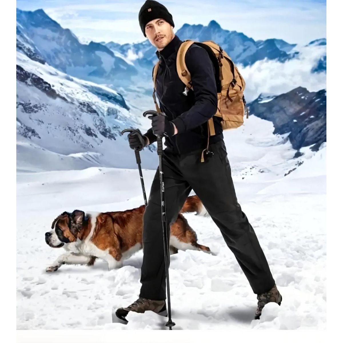 BLUE MOUNTAIN - Pantalón Softshell Hombre Premium Térmico Impermeable