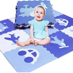 WAKESHOME - Pack De 9 Alfombras Piso Puzzle Goma Eva Antigolpes 60x60cm
