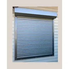 PERSIALUX - Persiana Exterior de Seguridad Color Plata de 1mts. Ancho x 1mts. Alto Motorizada
