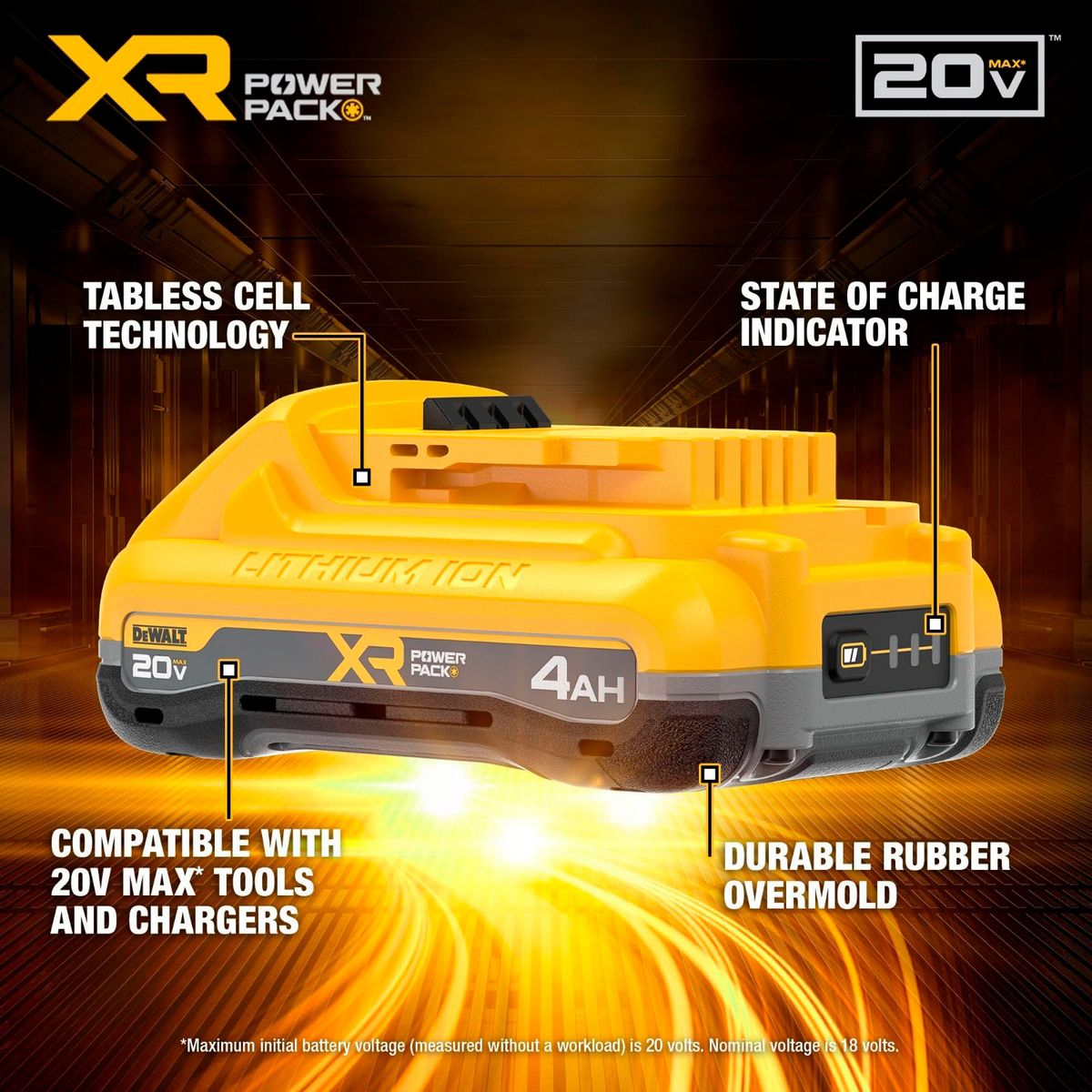 DEWALT - BATERIA 4AH POWERPACK DEWALT 20V MAX XR