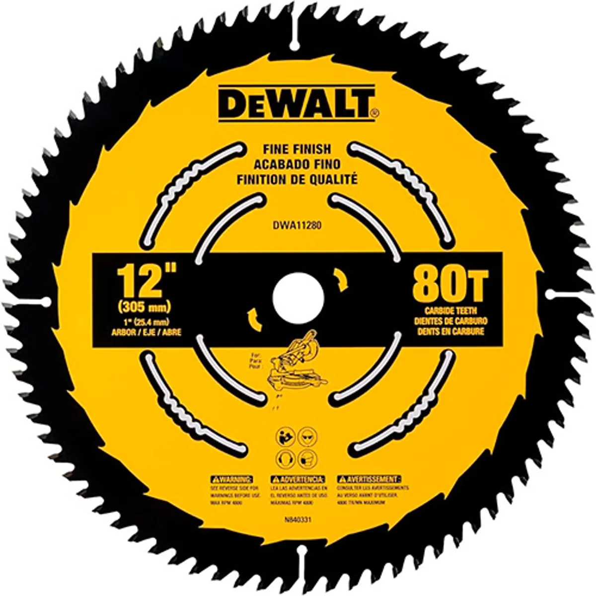 DEWALT - DISCO SIERRA DEWALT 12 X 80 DIENTES DWA11280