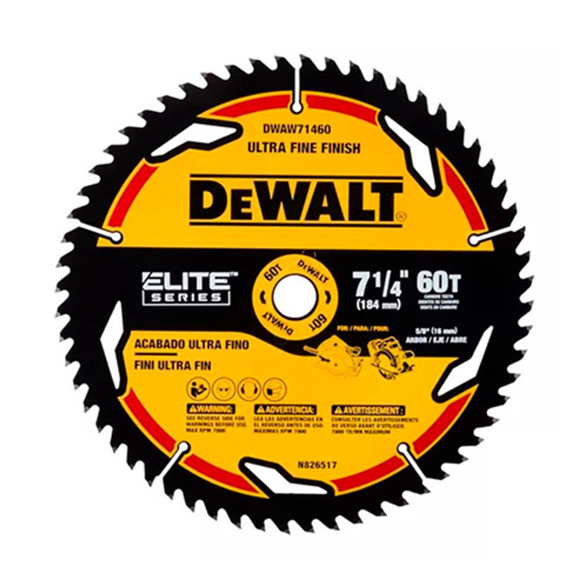 DEWALT - DISCO SIERRA CIRCULAR ELITE DEWALT 7.14 X 60 DTES DWAW71460