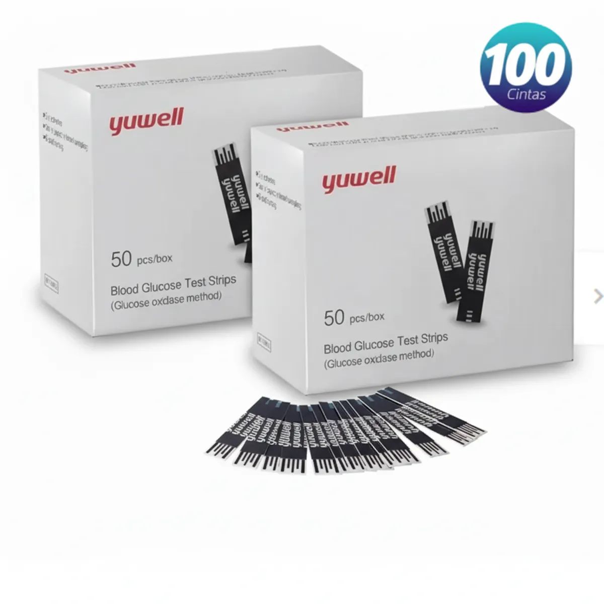 YUWELL - Cintas Tiras Reactivas 100 Unidades Glucometro Yuwell 582
