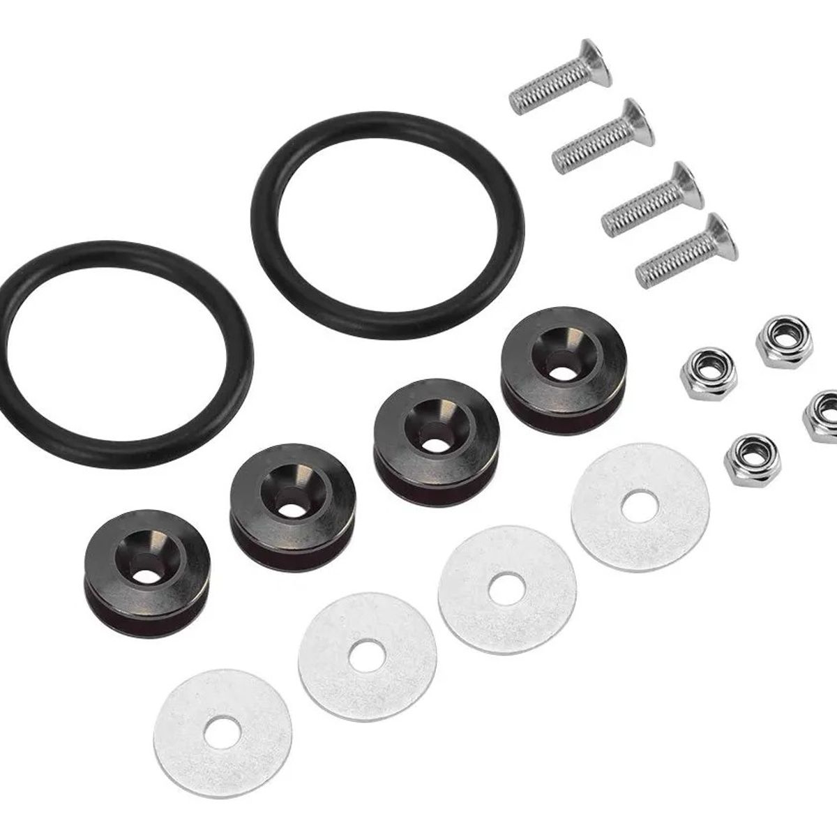 GENERICO - Kit De Sujetador De Liberacion Rapida Para Parachoque 18pzs negro
