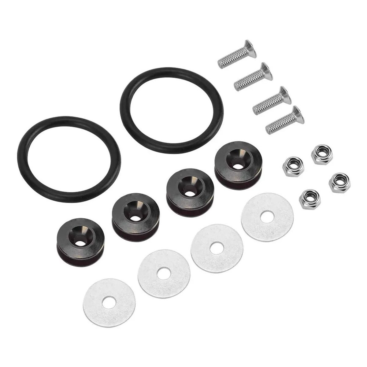 GENERICO - Kit De Sujetador De Liberacion Rapida Para Parachoque 18pzs negro