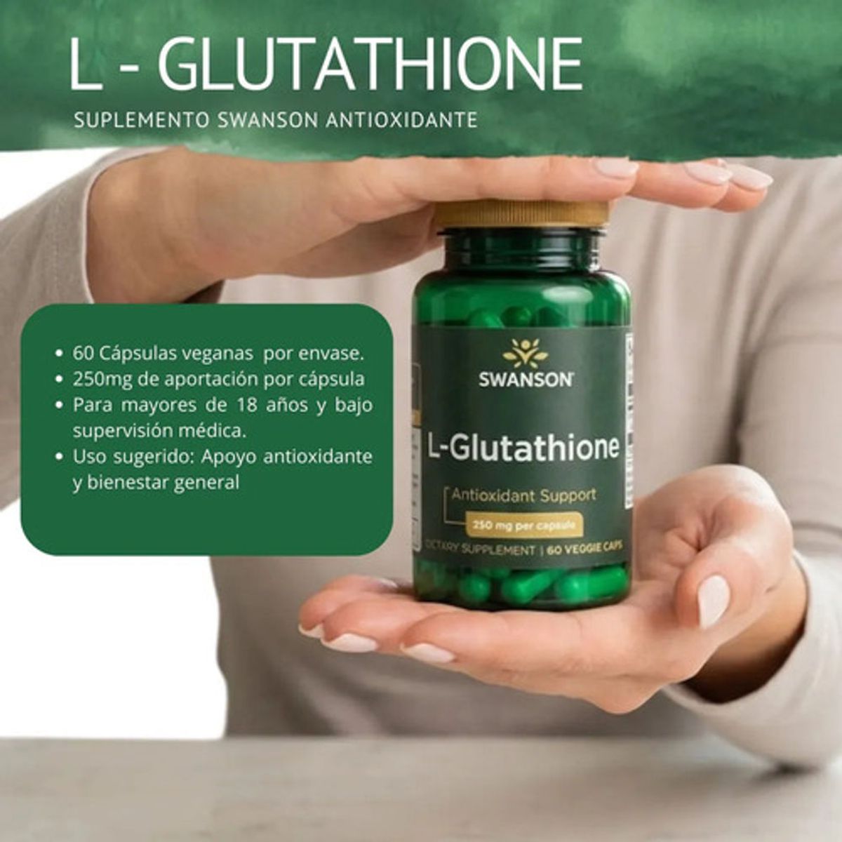 GENERICO - Suplemento Antioxidante Glutatión Japón 250mg 60cap