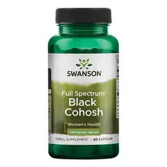 GENERICO - Swanson Full Spectrum Black Cohosh Suplemento De Cohosh Negro 540mg, 60 Cápsulas Sin Sabor