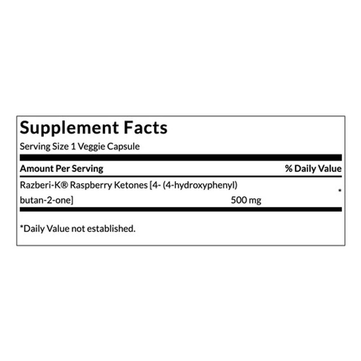 GENERICO - Cetonas De Frambuesa 500 Mg, Detox Burner Quemador No Aplica