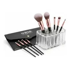 GENERICO - Pack Brochas Maquillaje Profesional con Organizador Acrílico Nordvik Beauty