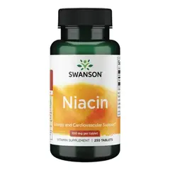 GENERICO - Niacina 100mg 250 Tabletas Swanson Vitamina B3 250 Tabletas Sin Sabor