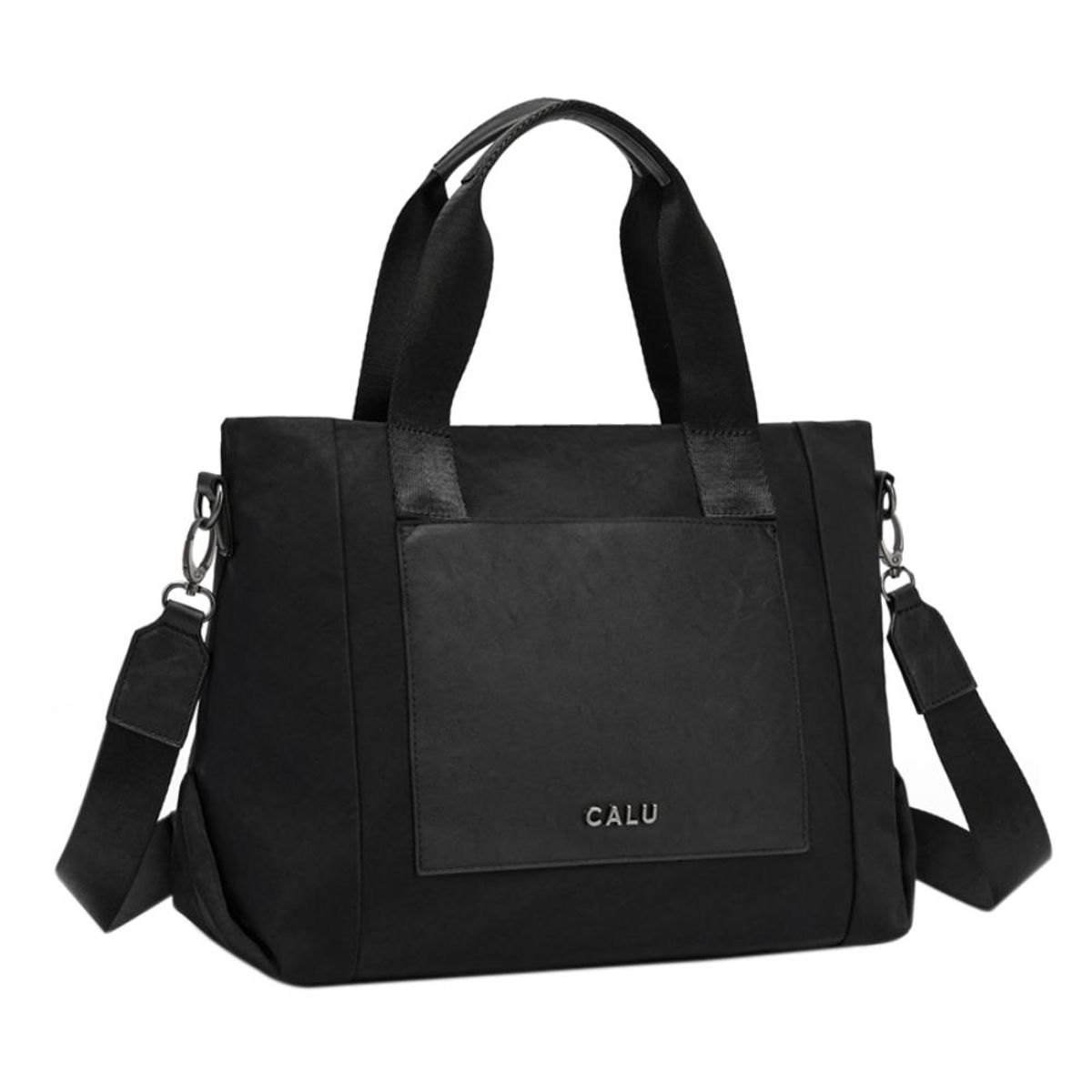 CALU - Cartera Gran Tamaño Doble Asa Jesu Negro Calu