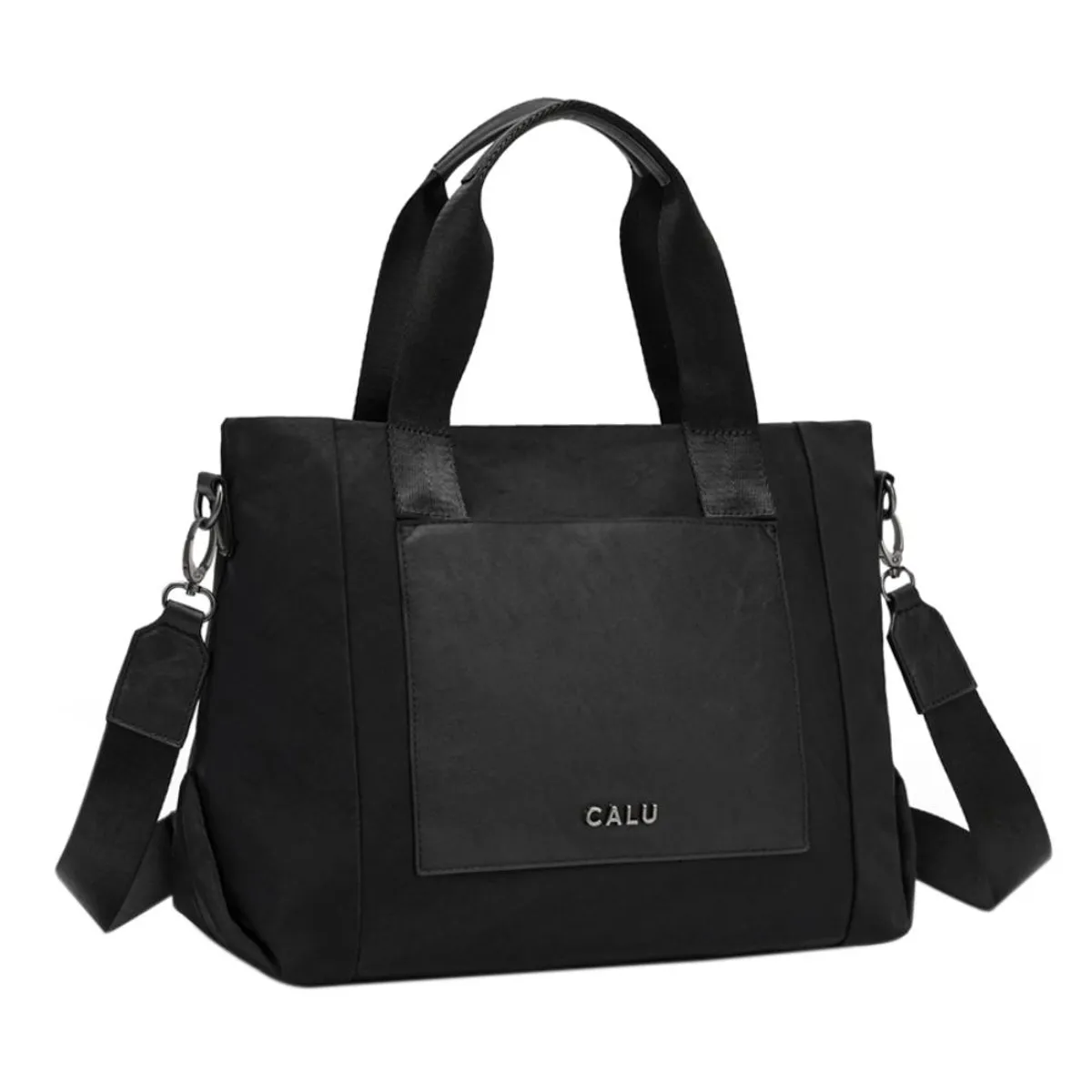 CALU - Cartera Gran Tamaño Doble Asa Jesu Negro Calu
