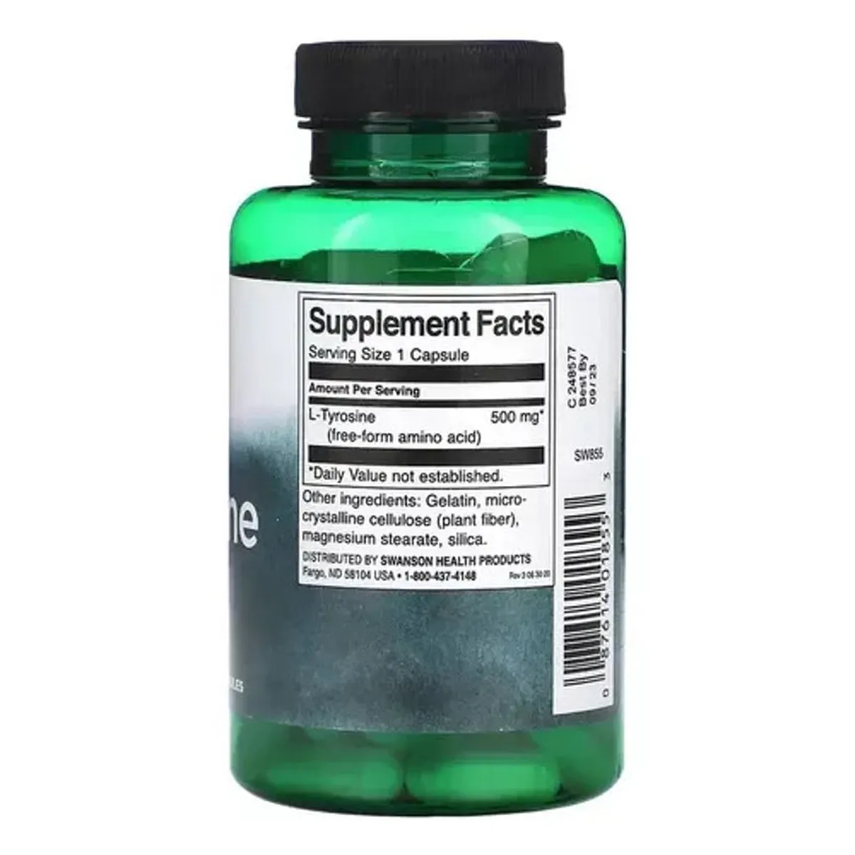 GENERICO - L- Tyrosine 500mg Swanson, 100 Capsulas Sistema Nervioso, Concentración
