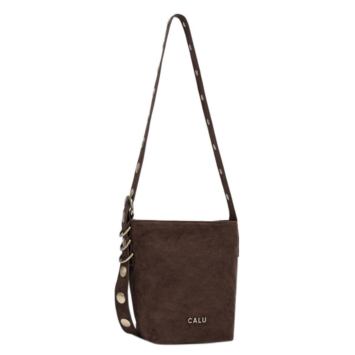 CALU - Cartera Bandolera Pequeña Tachas Adela Café Calu