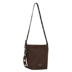CALU - Cartera Bandolera Pequeña Tachas Adela Café