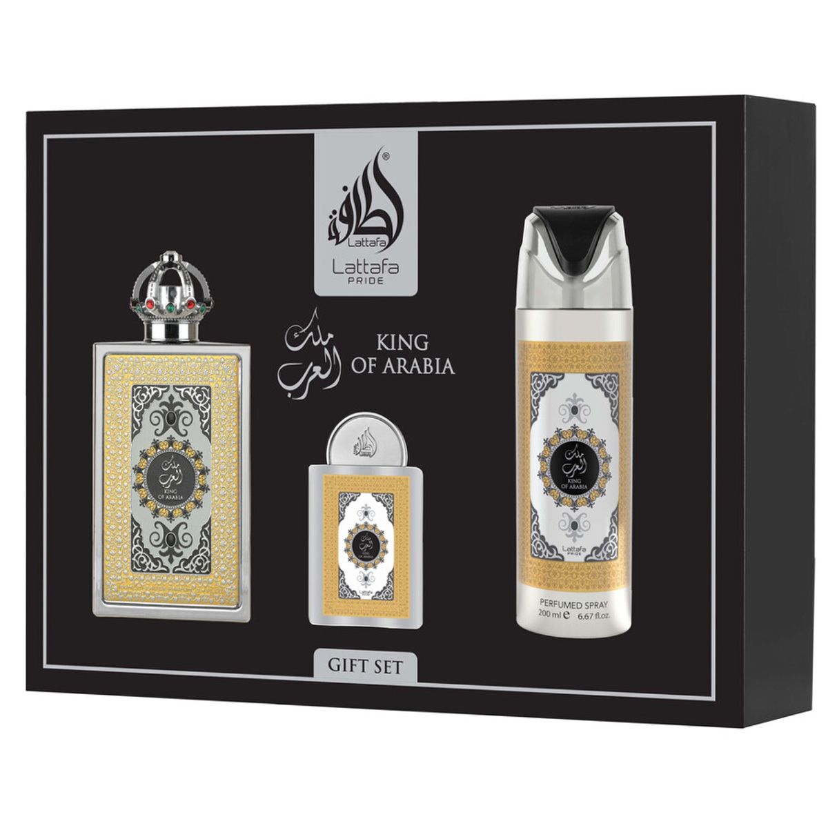 LATTAFA - Lattafa King Of Arabia Edp 100 Ml + 20 Ml + Deo Spray 200 Ml