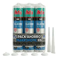 AKFIX - 6 Unid Silicona Blanca Anti-hongos 100e Profesional
