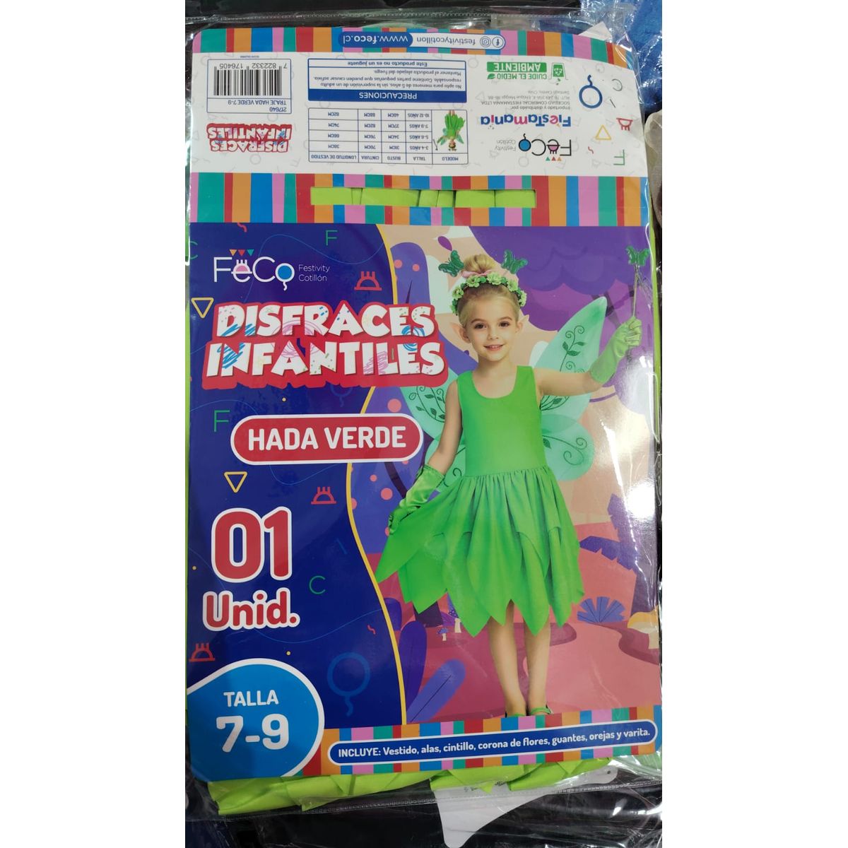 GENERICO - Disfraz Infantil Disfraces Para Niñas Hada Cuentos Infantiles Dia de Libro 3 a 12 años