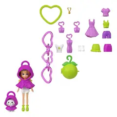 MATTEL - POLLY POCKET LLAVERO FASHION CHARMS - KIT DE LLAVERO MORADO