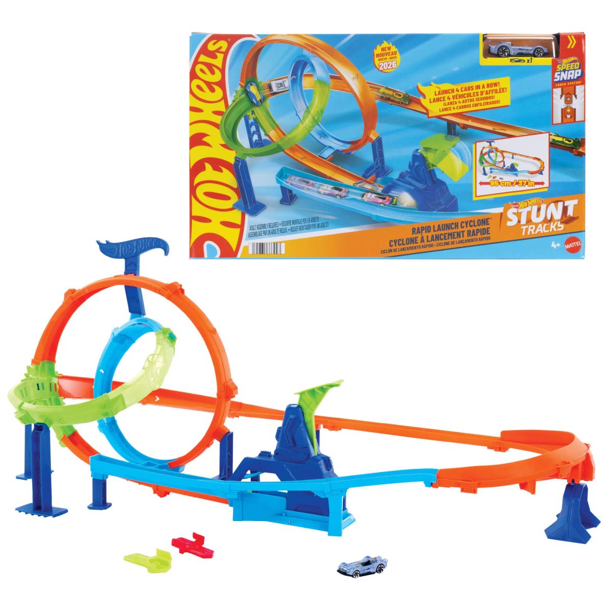 MATTEL - HOT WHEELS PISTA DE JUGUETE PISTA DE ACROBACIAS LANZA Y CHOCA