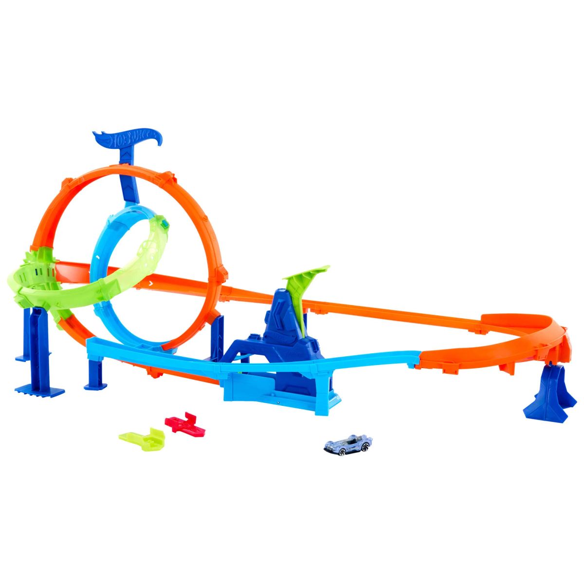 MATTEL - HOT WHEELS PISTA DE JUGUETE PISTA DE ACROBACIAS LANZA Y CHOCA