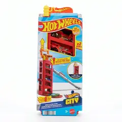 MATTEL - HOT WHEELS ESTACIONAMIENTO PORTÁTIL - ESTACION DE BOMBEROS SPEED Y GO